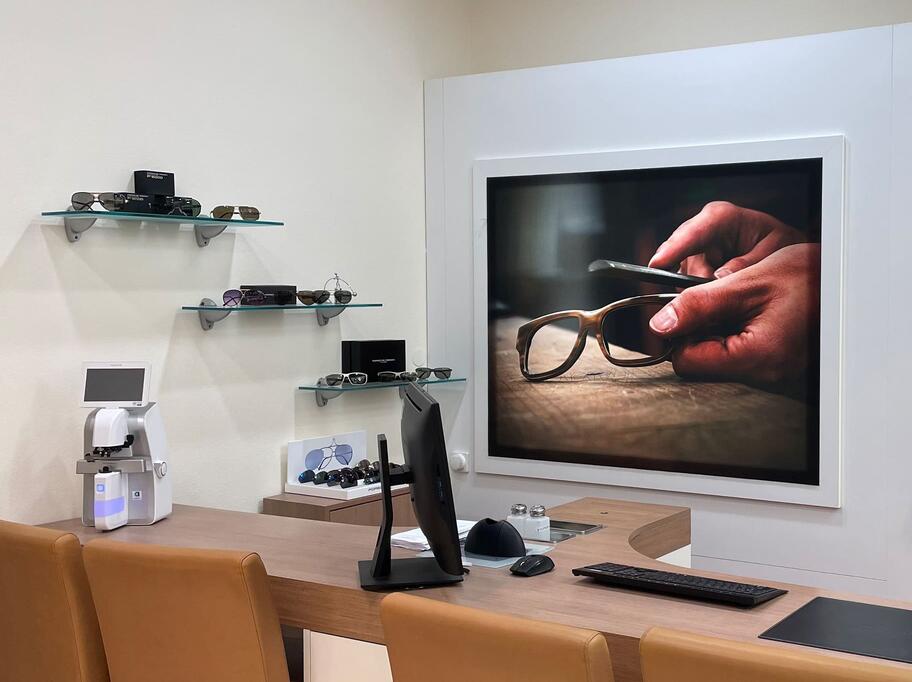 A decorative picture visible on a white wall.